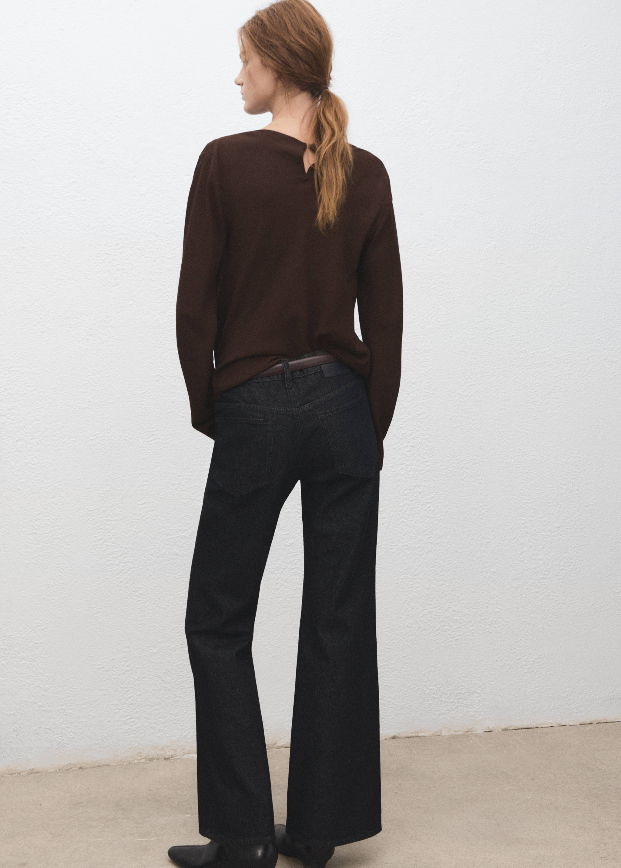 Draped boat-neck blouse - Reverse of the article