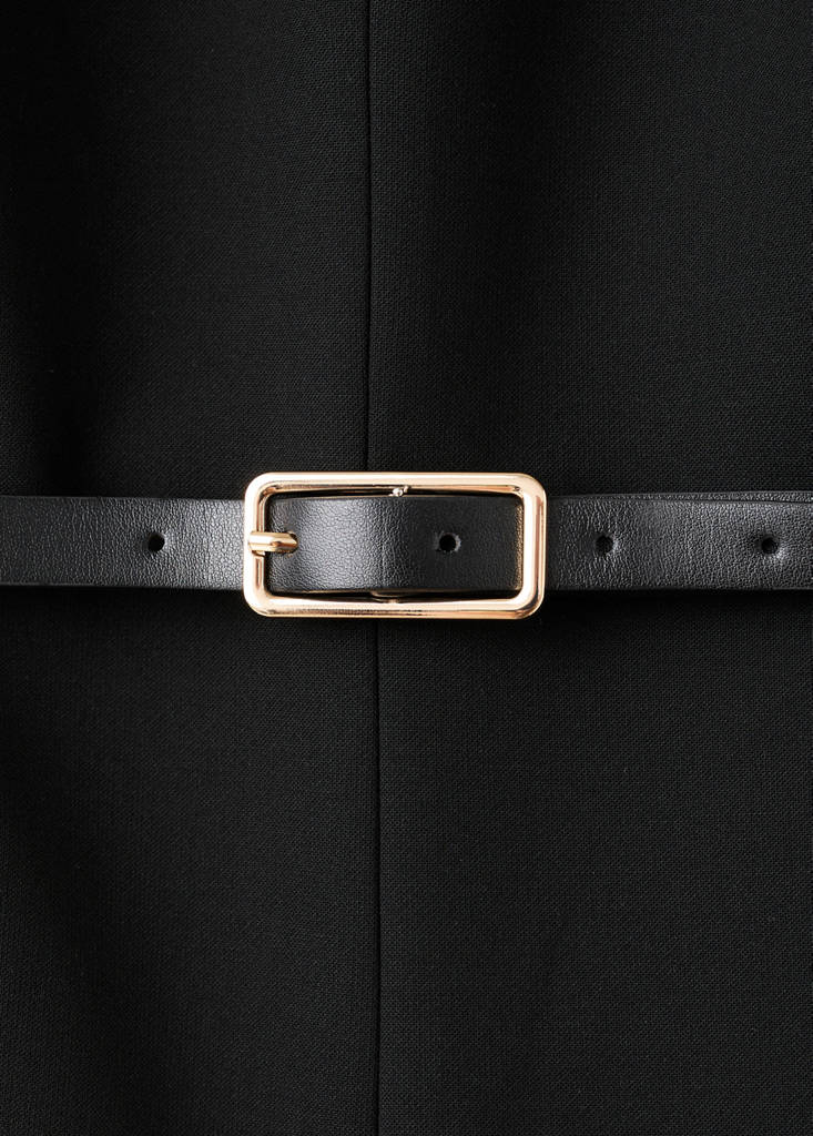 Halter-neck jumpsuit with belt — Black