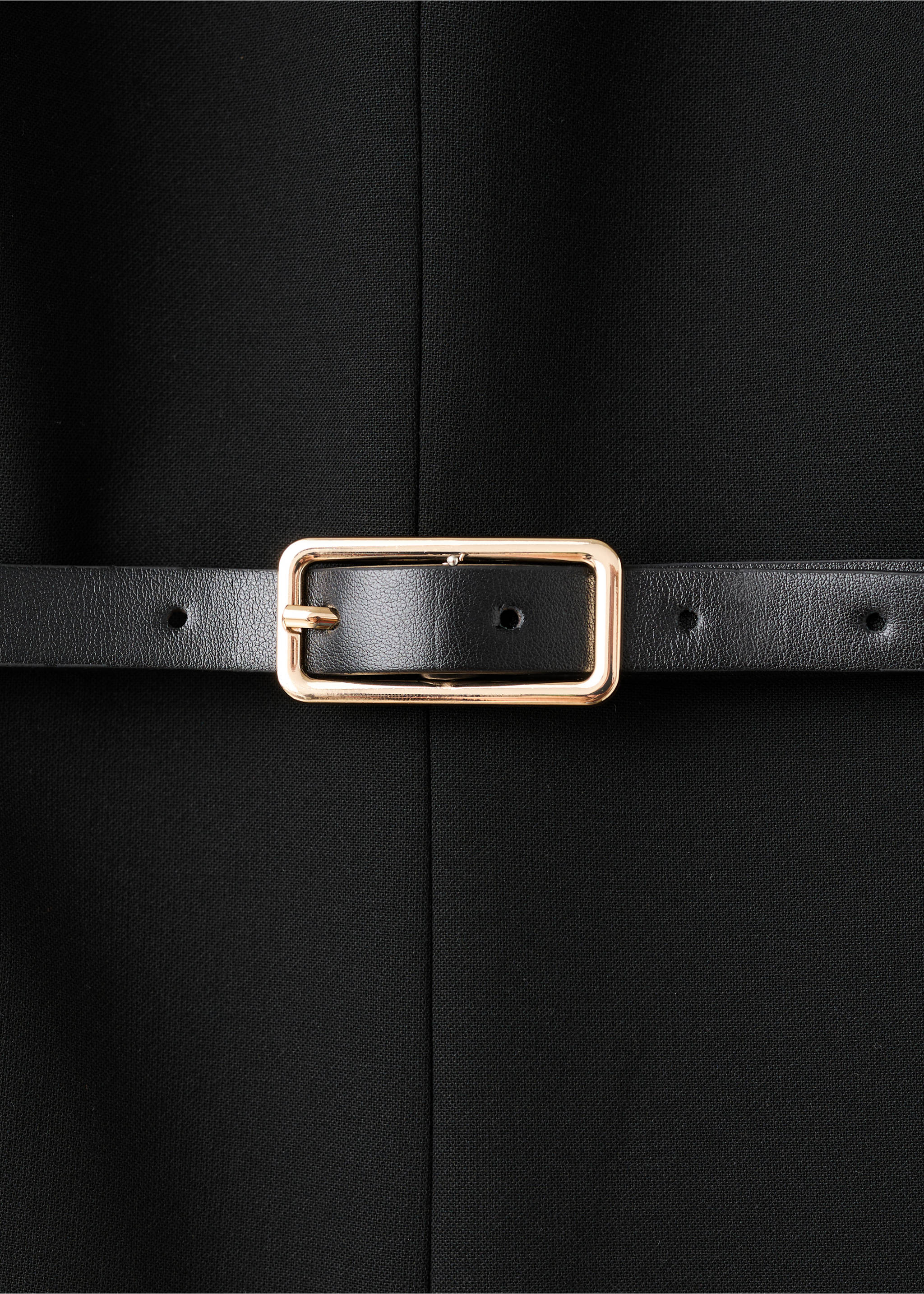 Halter-neck jumpsuit with belt - Details of the article 8, Black. Ref: 27071248-00.