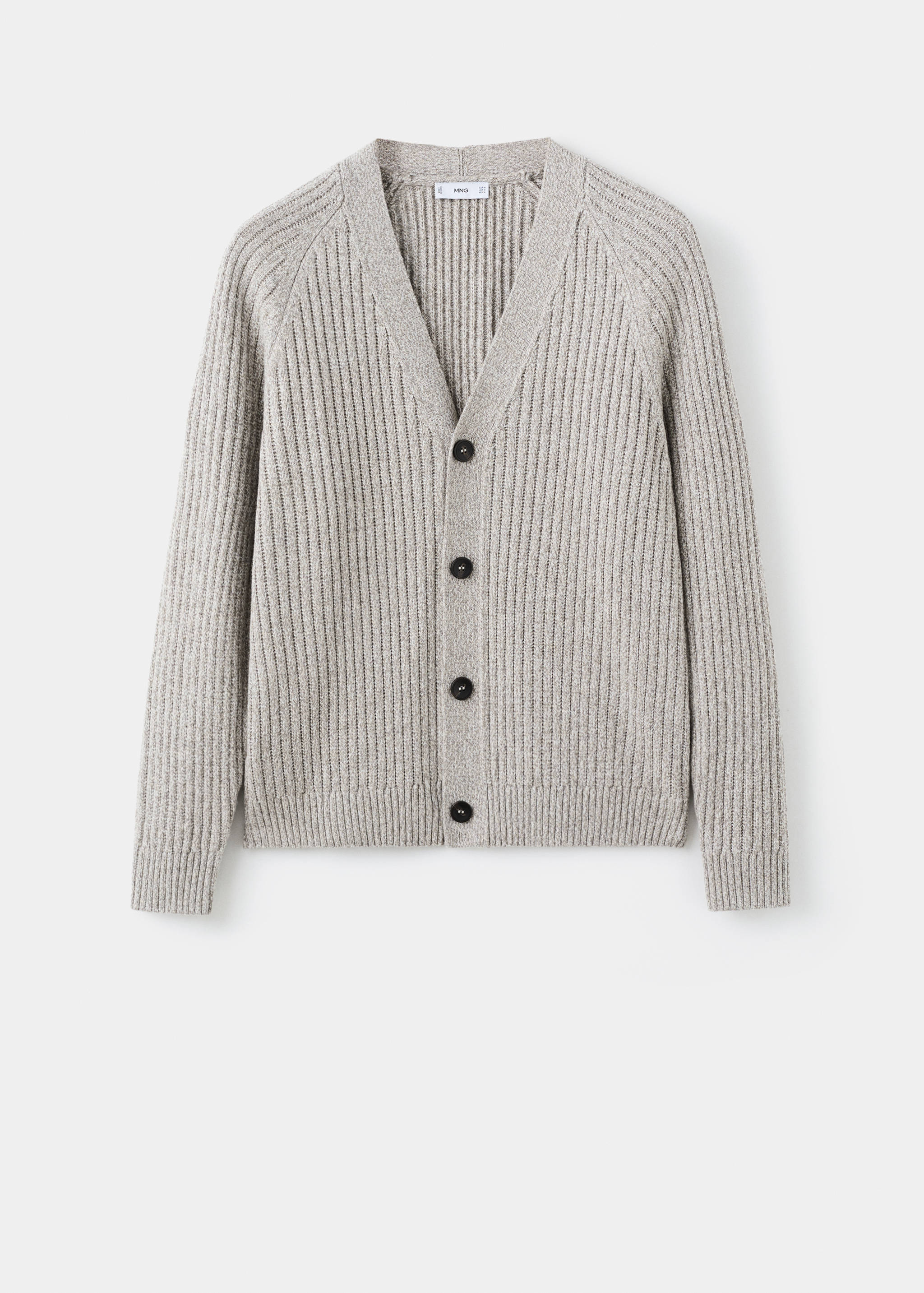 Wool-blend ribbed cardigan - Article without model