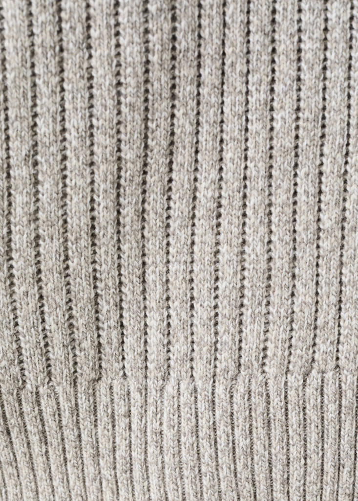 Wool-blend ribbed cardigan — Beige