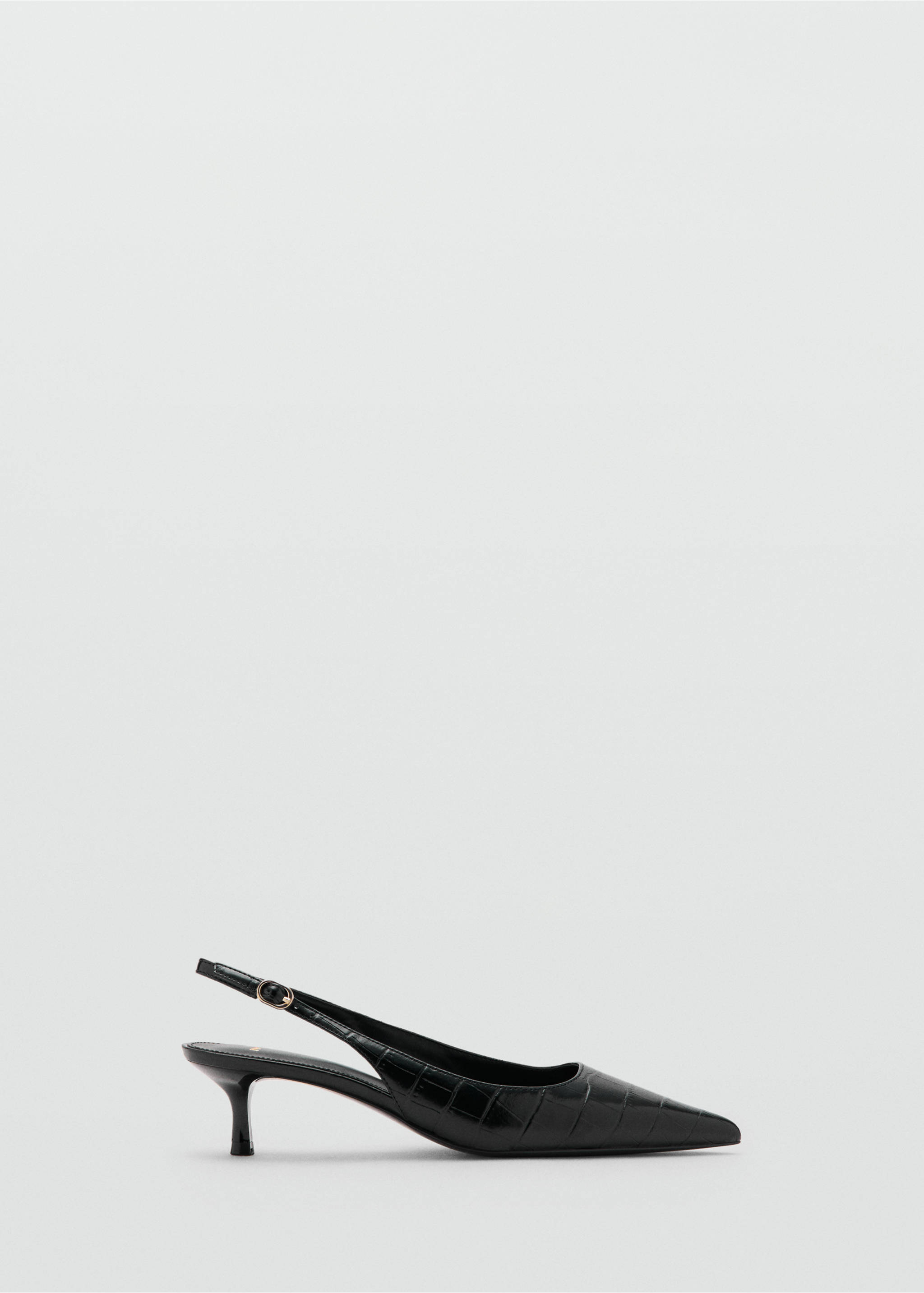 Croc-effect heeled shoes - Article without model, Black. Ref: 27071250-00.