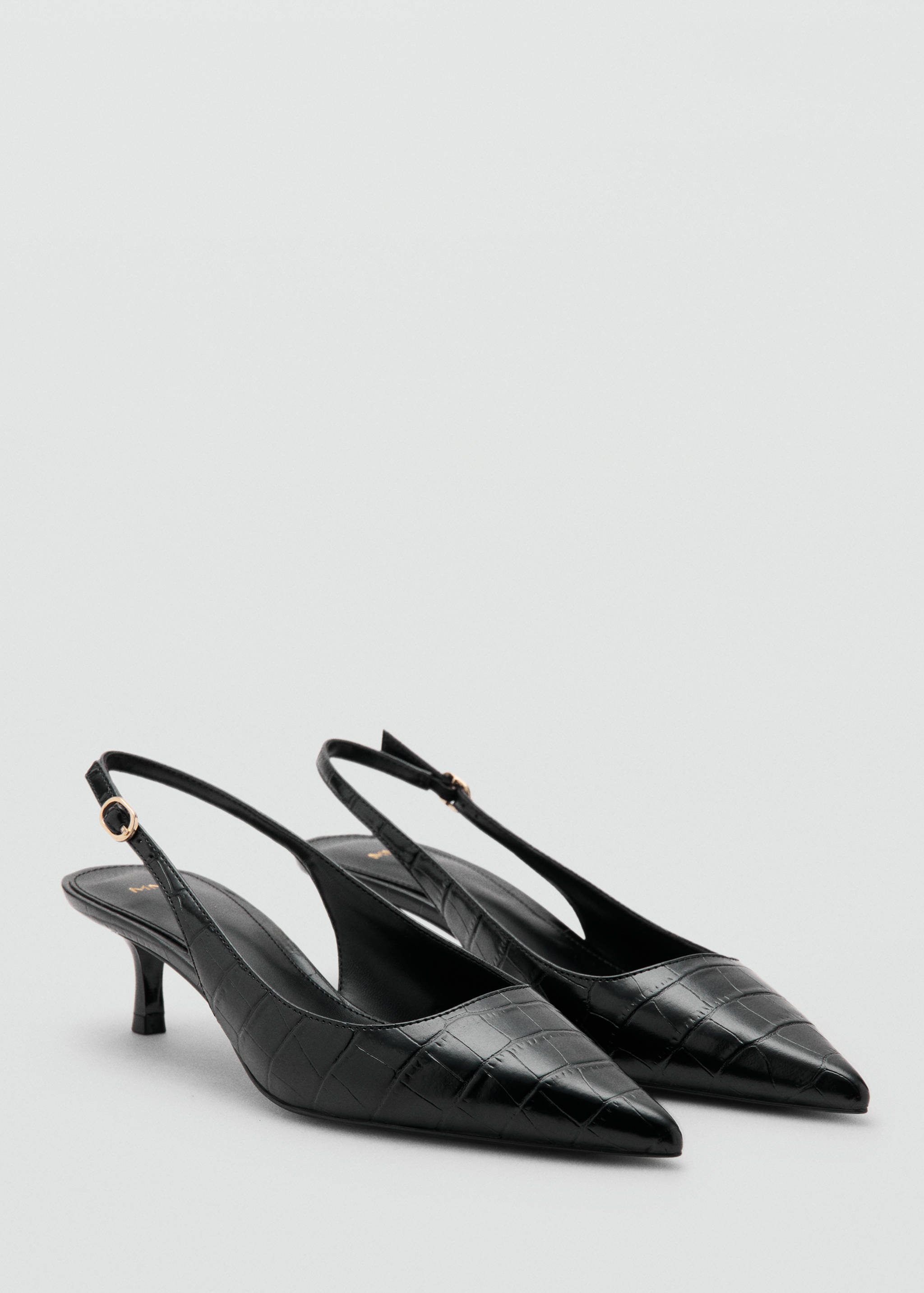 Croc-effect heeled shoes - Medium plane