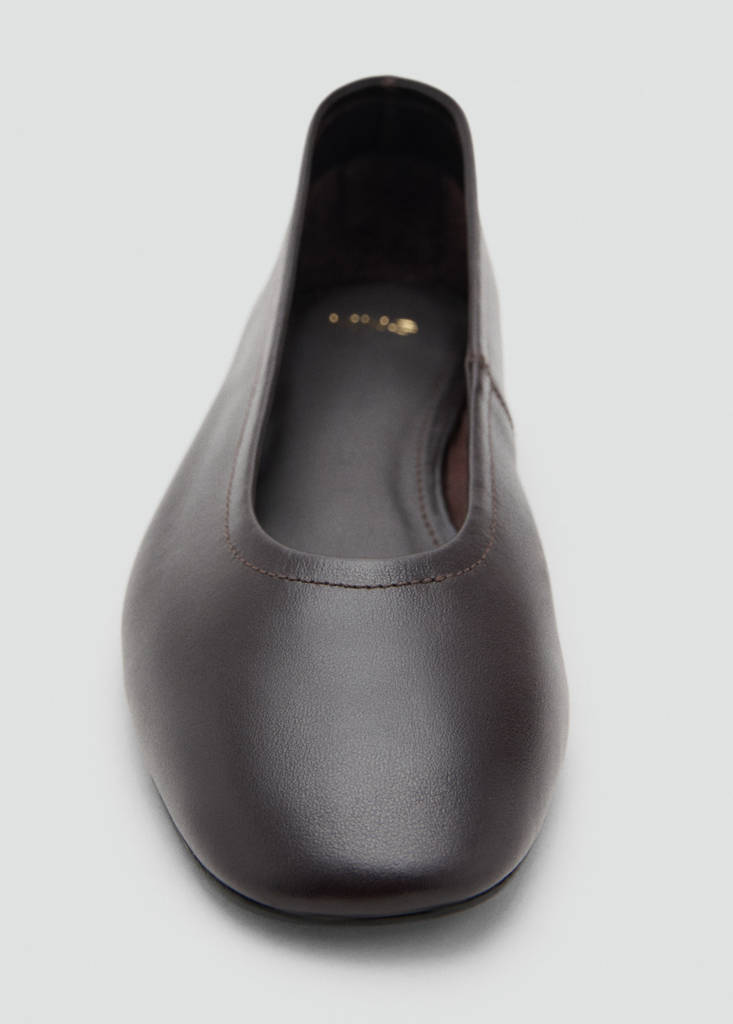 Leather flat shoes — Chocolate