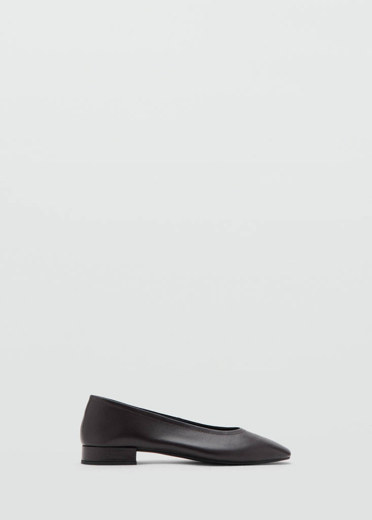 Leather flat shoes — Chocolate