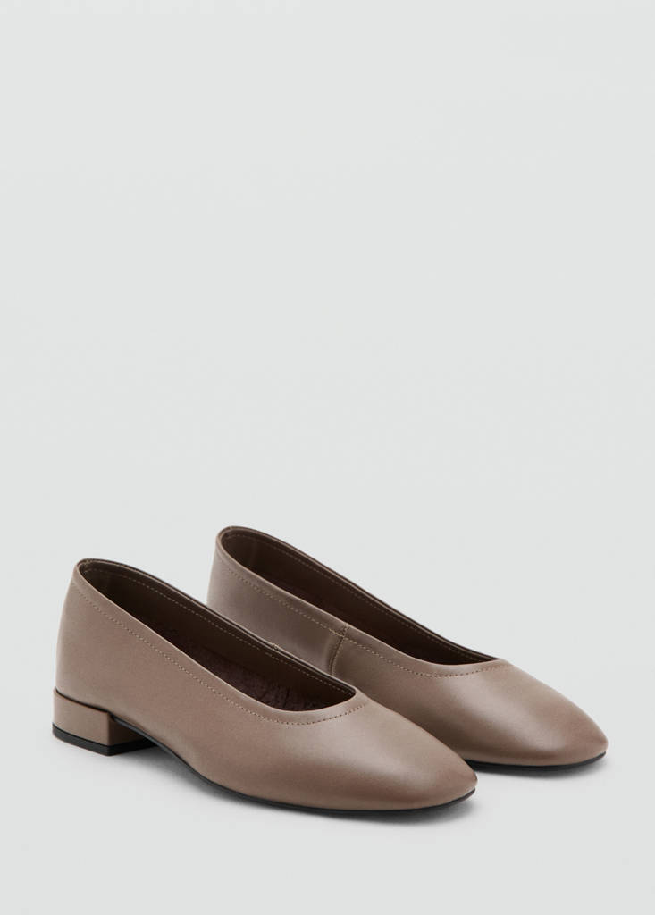 Leather flat shoes — Light/Pastel Brown