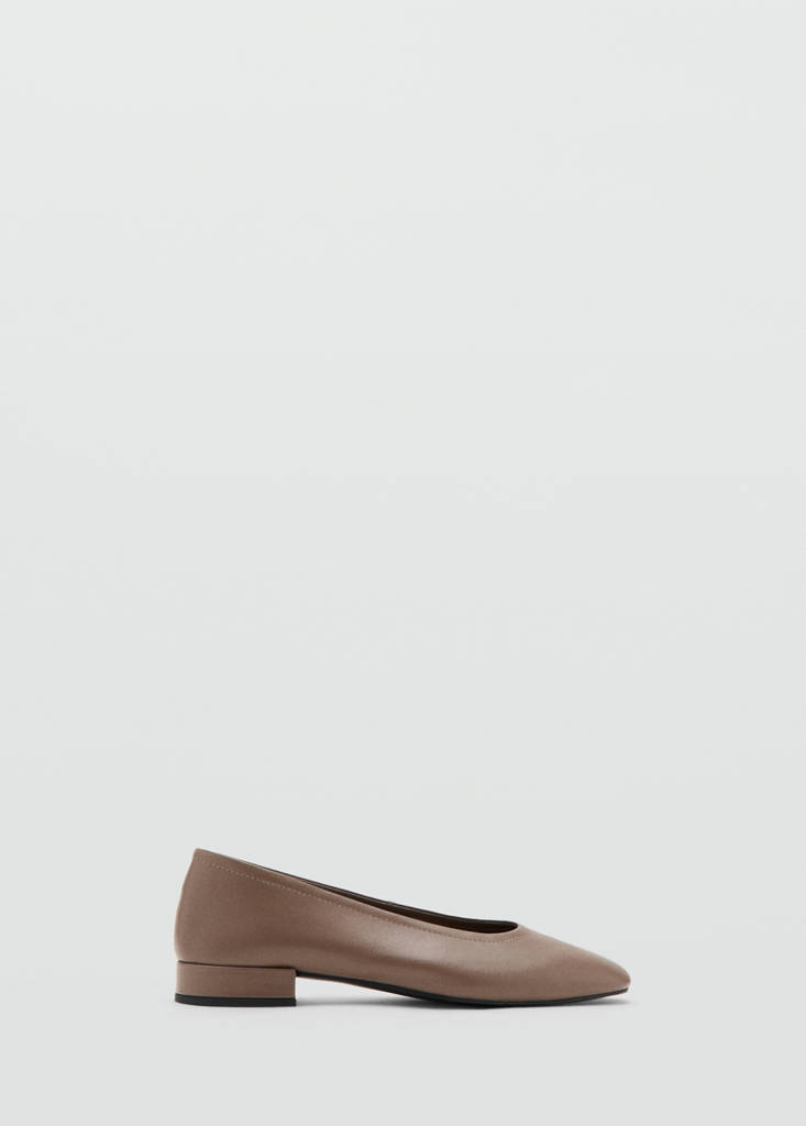 Leather flat shoes — Light/Pastel Brown