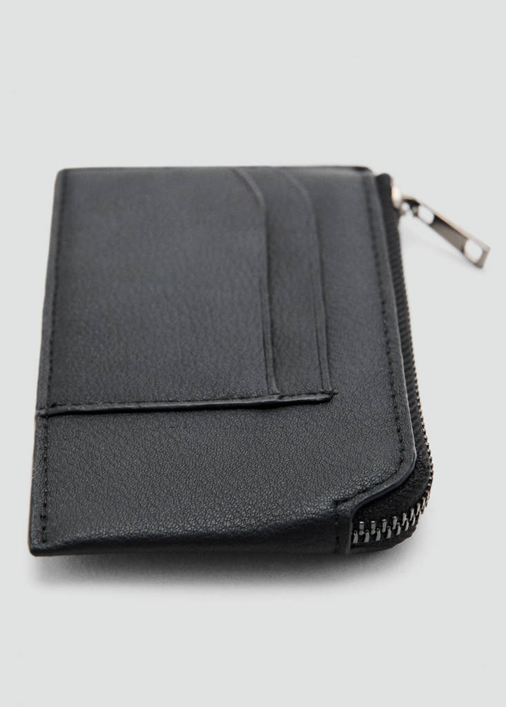 Faux-leather purse — Black