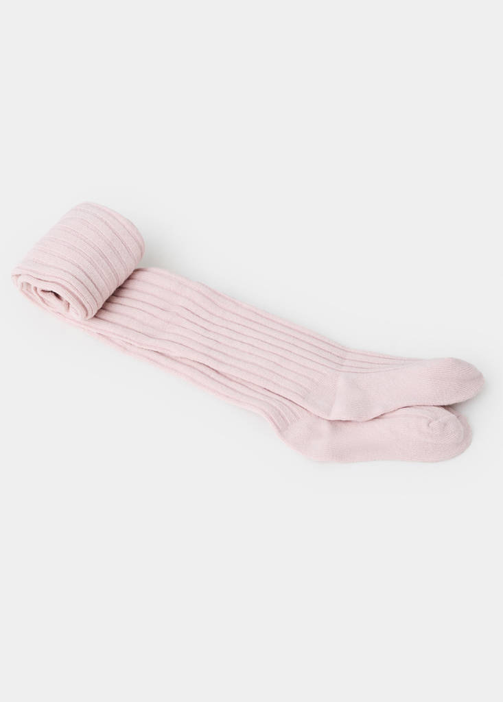 Ribbed tights — Pale Pink