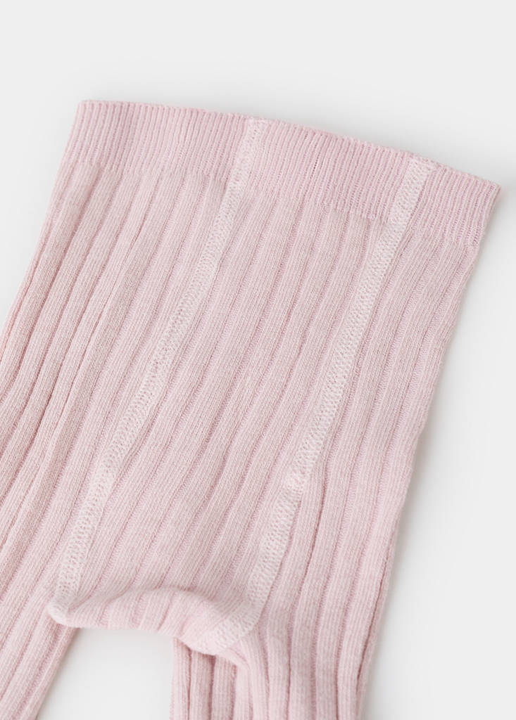Ribbed tights — Pale Pink