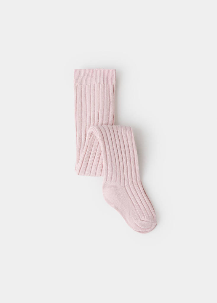 Ribbed tights — Pale Pink