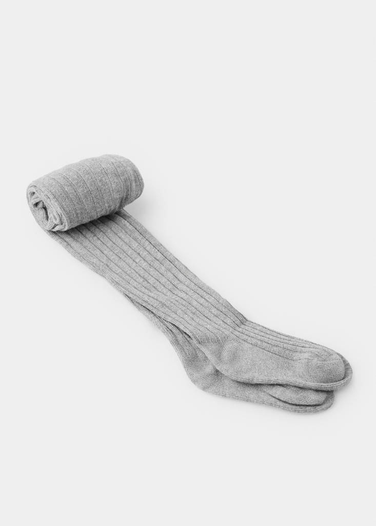 Ribbed tights — Medium Heather Grey