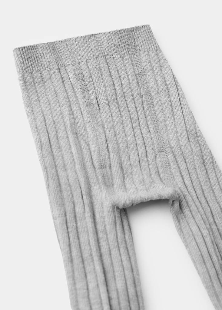 Ribbed tights — Medium Heather Grey