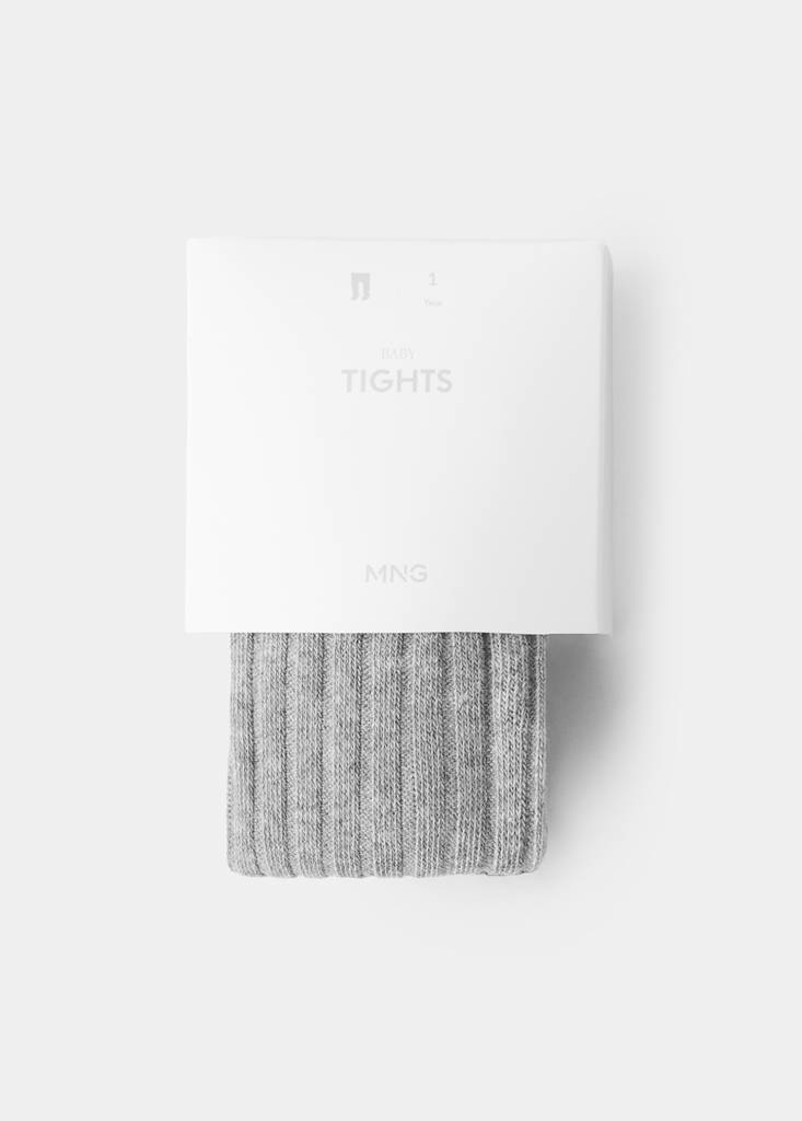 Ribbed tights — Medium Heather Grey