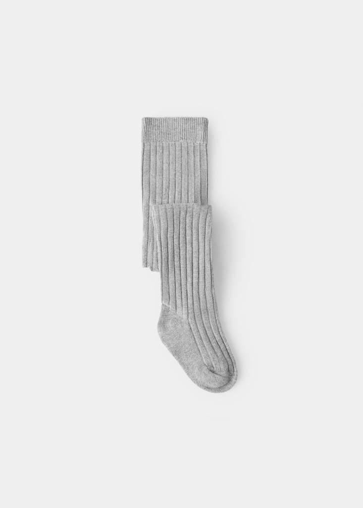 Ribbed tights — Medium Heather Grey