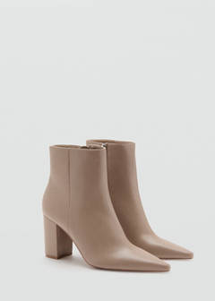 Ankle boots with block heel — Ecru 2