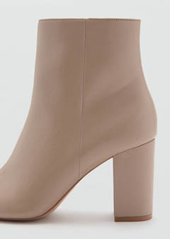 Ankle boots with block heel — Ecru 3