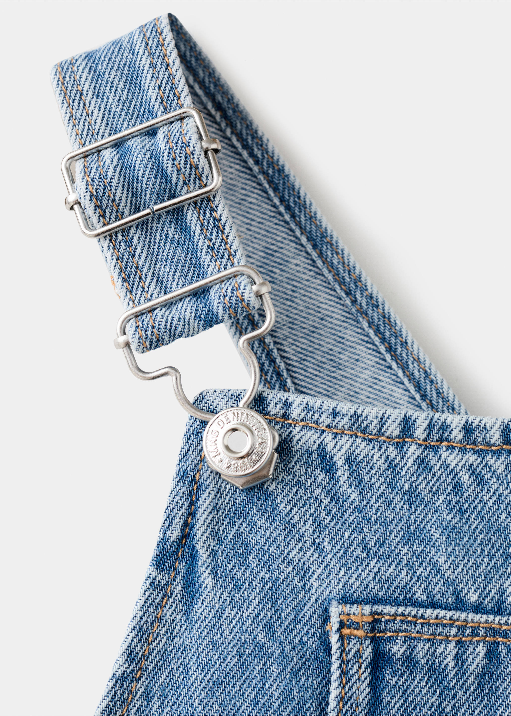 Peto denim largo - Detalle del artículo 8, Azul medio. Ref: 27071256-00.