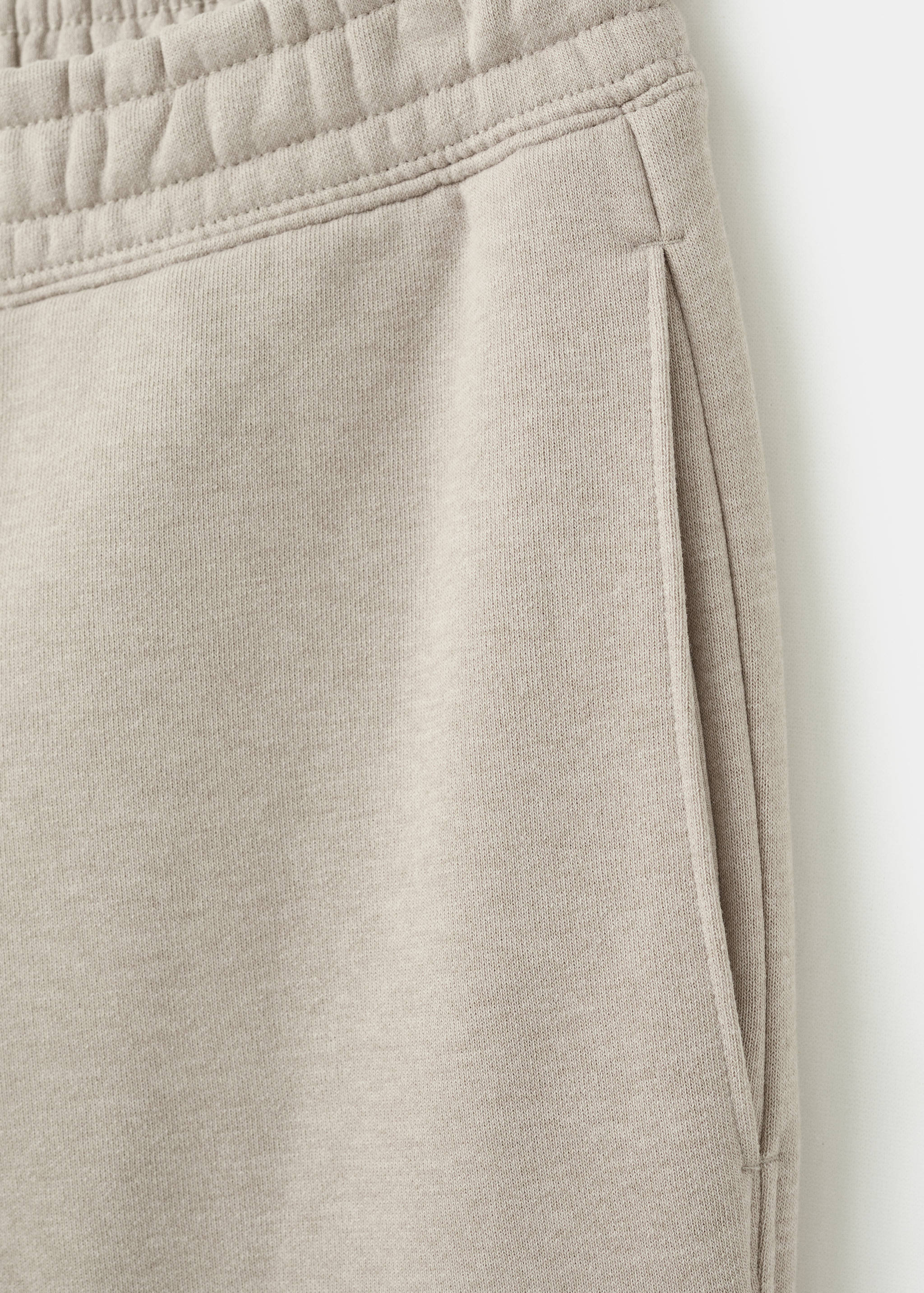 松紧腰身棉质慢跑裤 - null