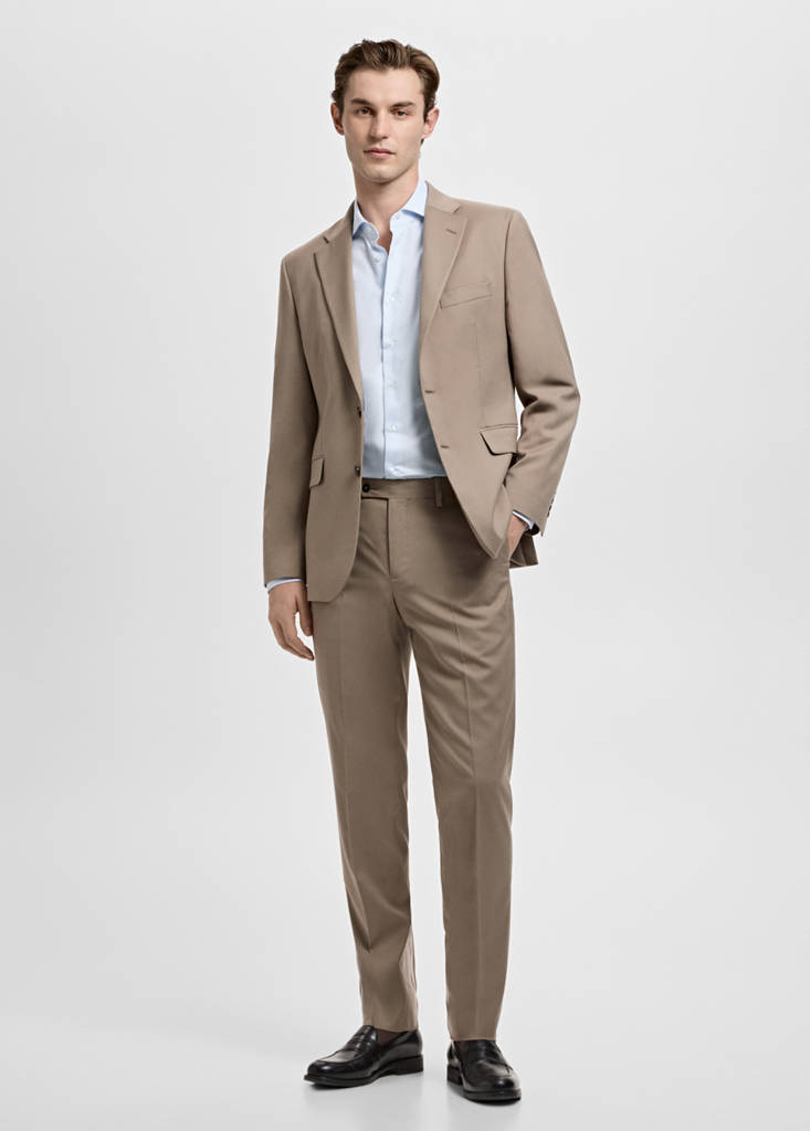 Slim fit thousand striped suit shirt — Sky Blue