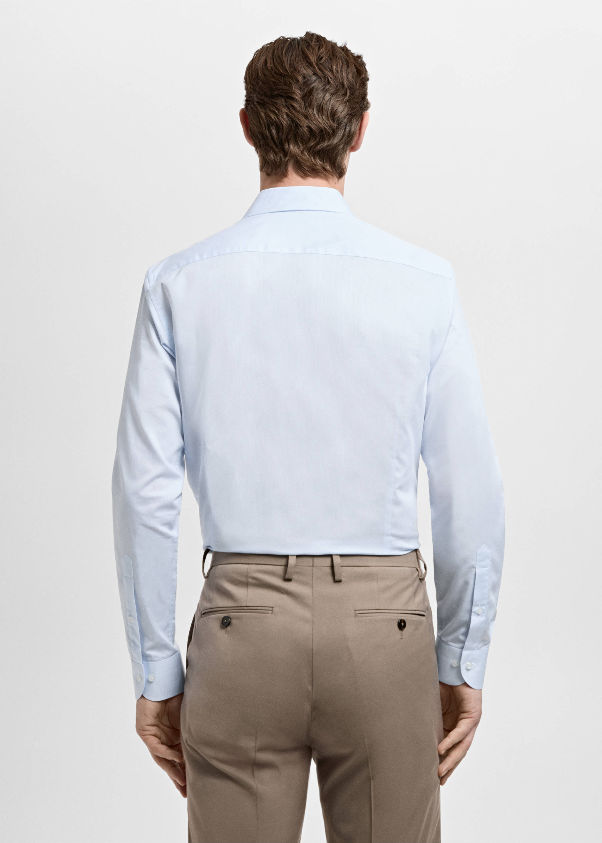 修身款式千道条纹西装衬衫 - null, 天蓝. Ref: 27071261-00.