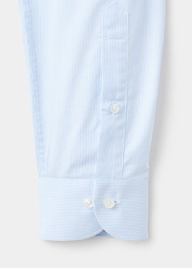 Slim fit thousand striped suit shirt — Sky Blue
