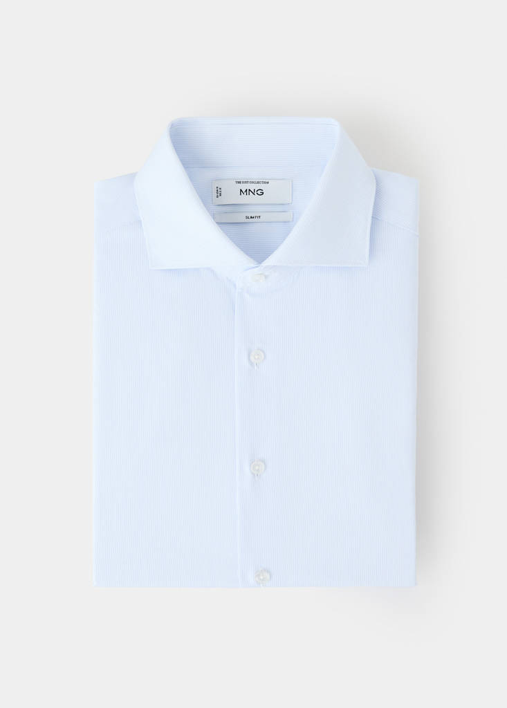 Slim fit thousand striped suit shirt — Sky Blue