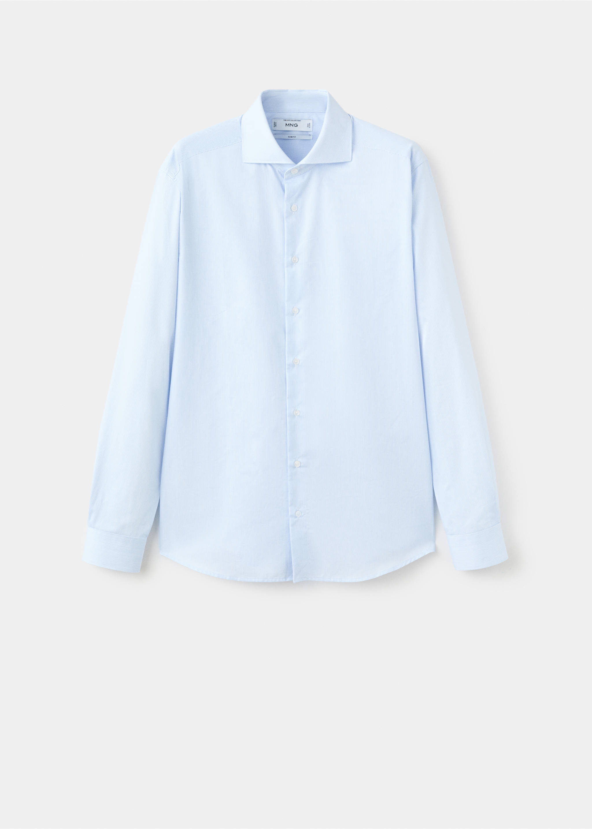 Slim fit thousand striped suit shirt - Article without model, Sky Blue. Ref: 27071261-00.