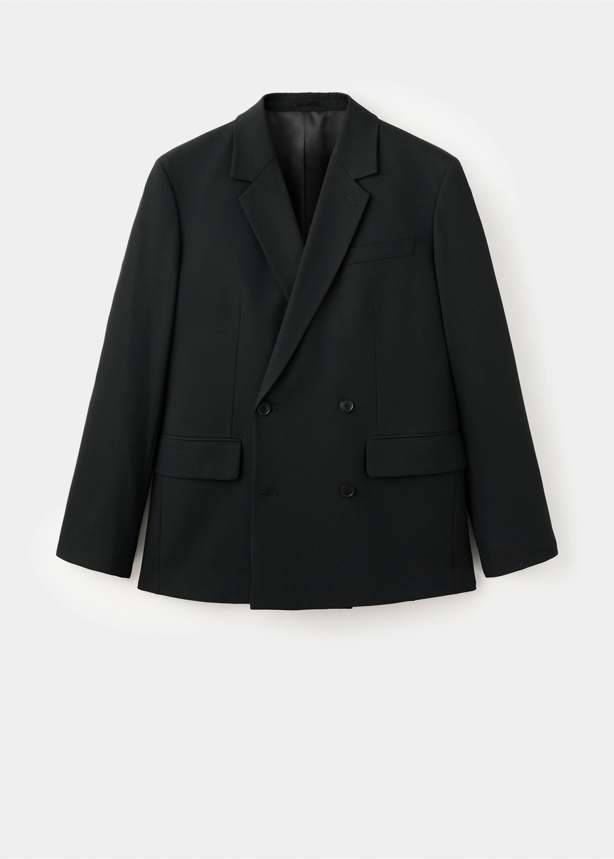 Veste de costume Boston coupe regular croisée - Article sans modèle, Noir. Ref: 27071262-00.