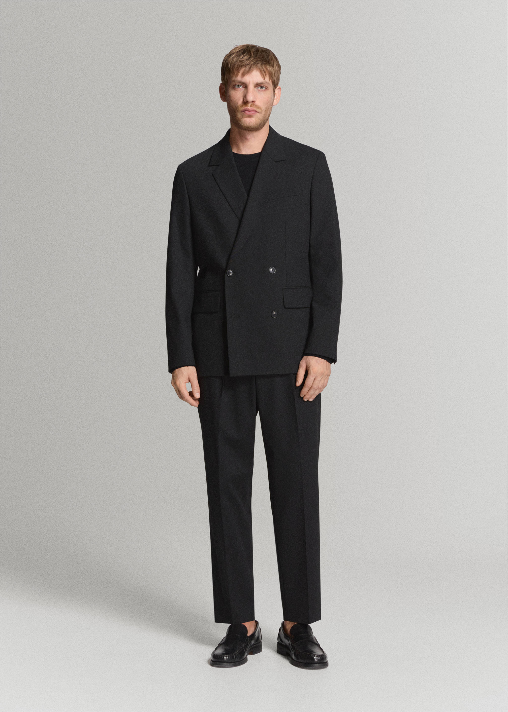 Americana traje Boston regular fit cruzada - Plano general, Negro. Ref: 27071262-01.