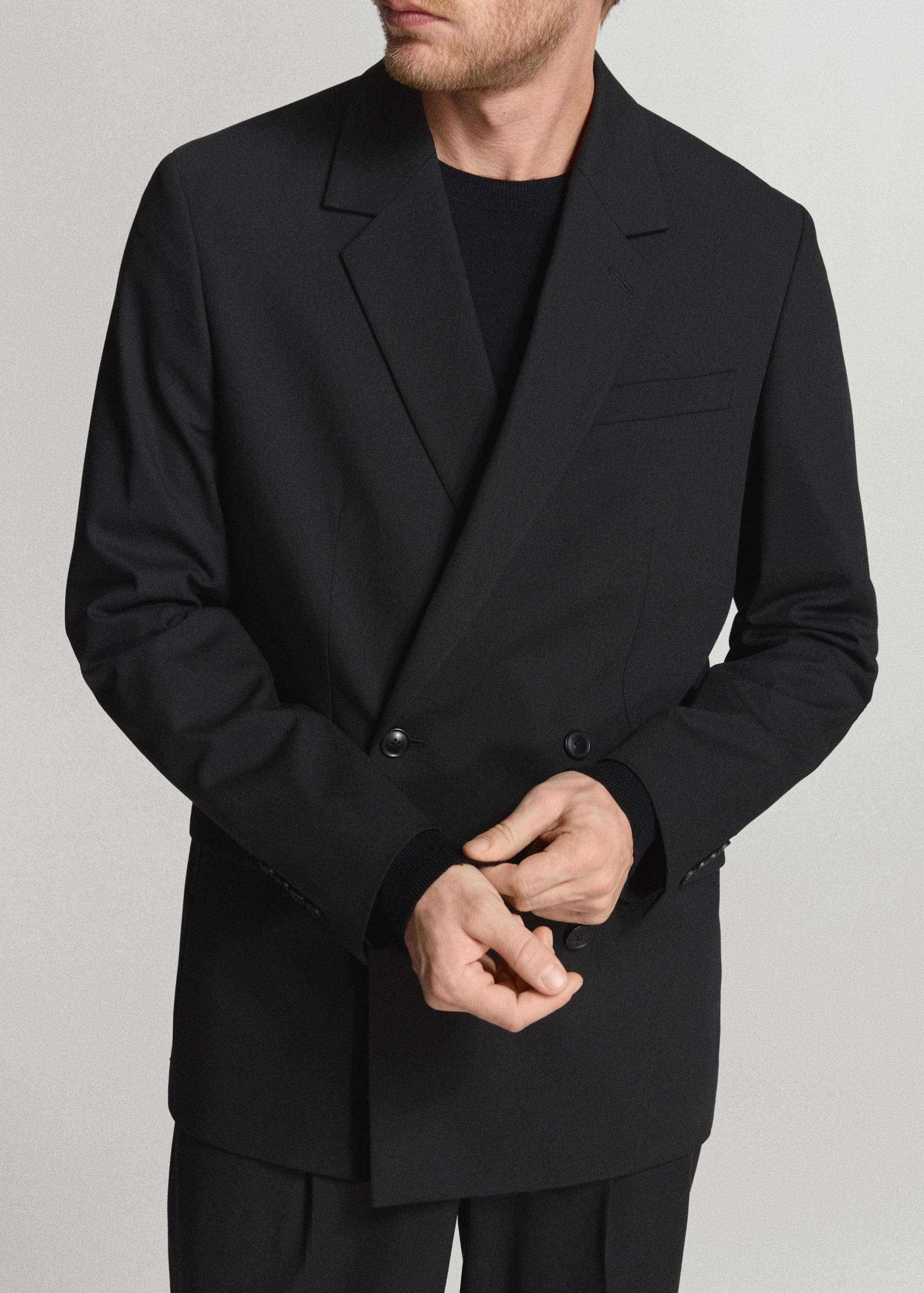 Boston regular-fit double-breasted suit jacket - Details of the article 3