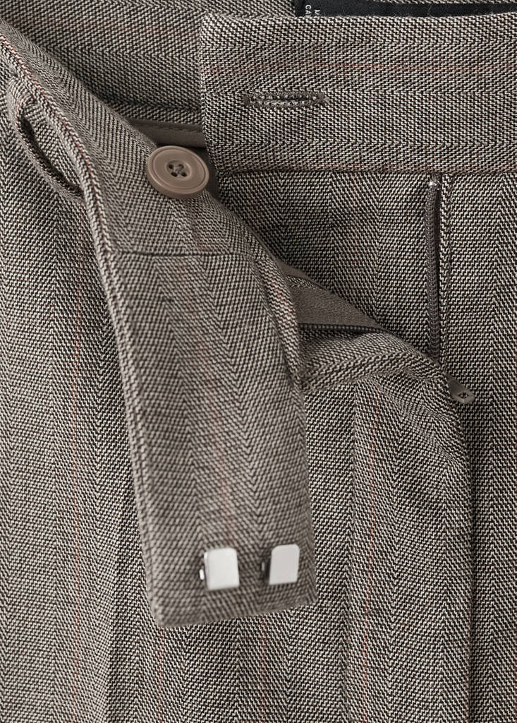 Slim cropped pinstripe trousers — Light Heather Grey