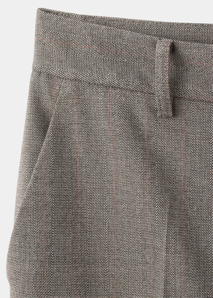 Slim cropped pinstripe trousers — Light Heather Grey