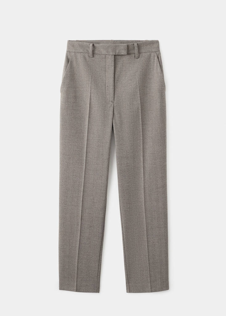 Slim cropped pinstripe trousers — Light Heather Grey