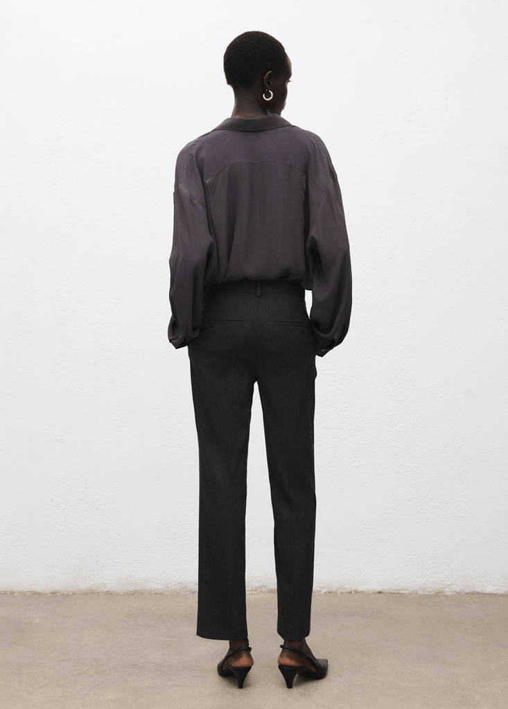 Slim cropped pinstripe trousers — Grey