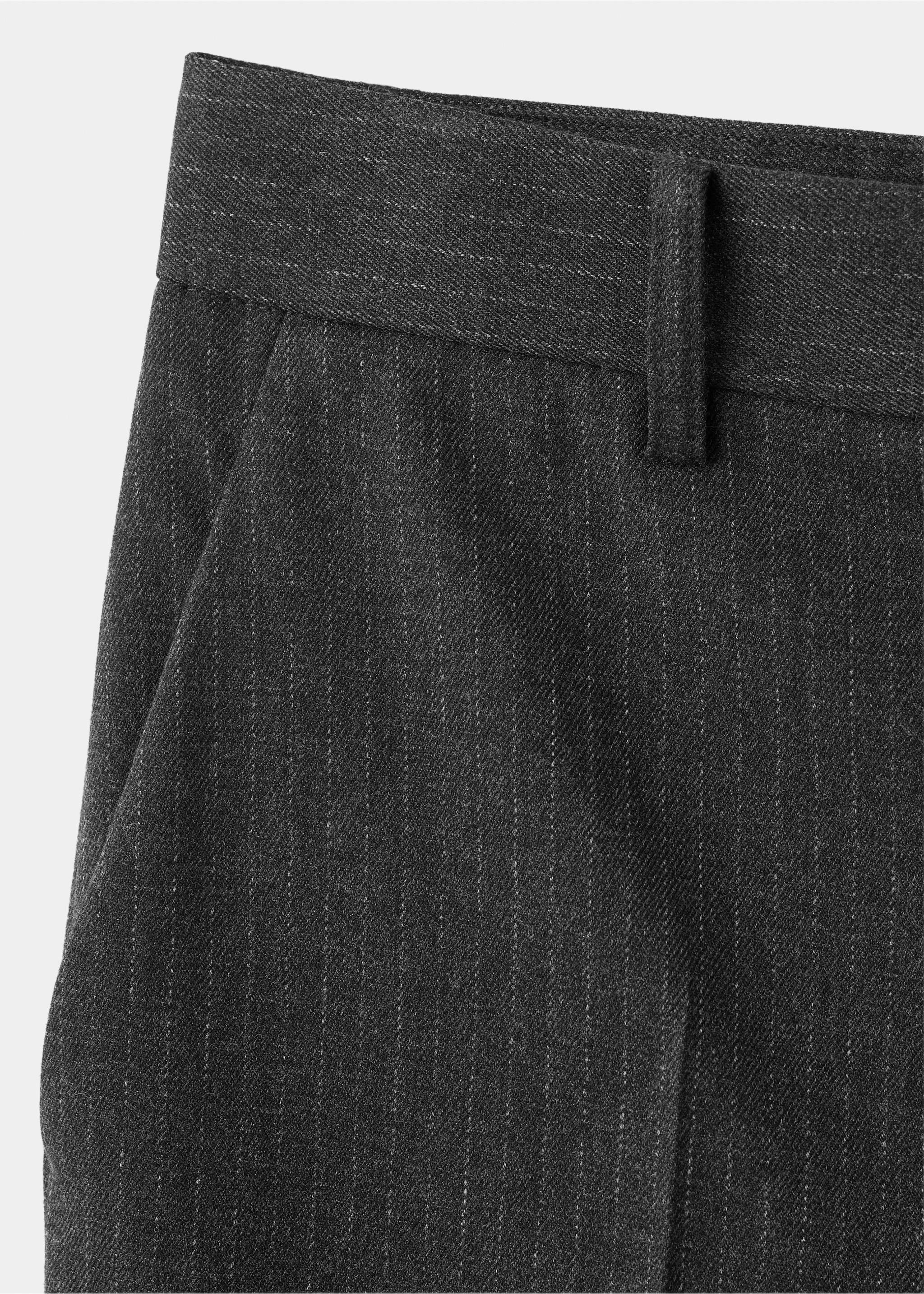 Slim cropped pinstripe trousers - Details of the article 8, Grey. Ref: 27071264-00.