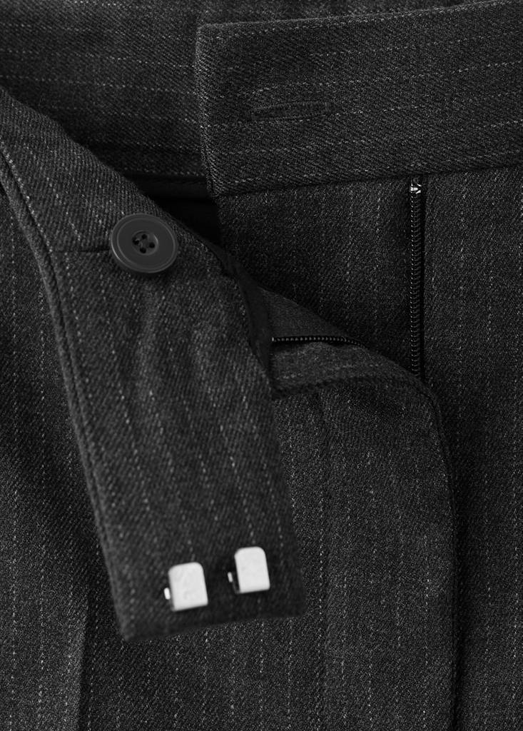 Slim cropped pinstripe trousers — Grey