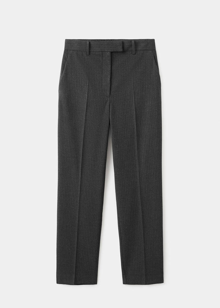 Slim cropped pinstripe trousers — Grey