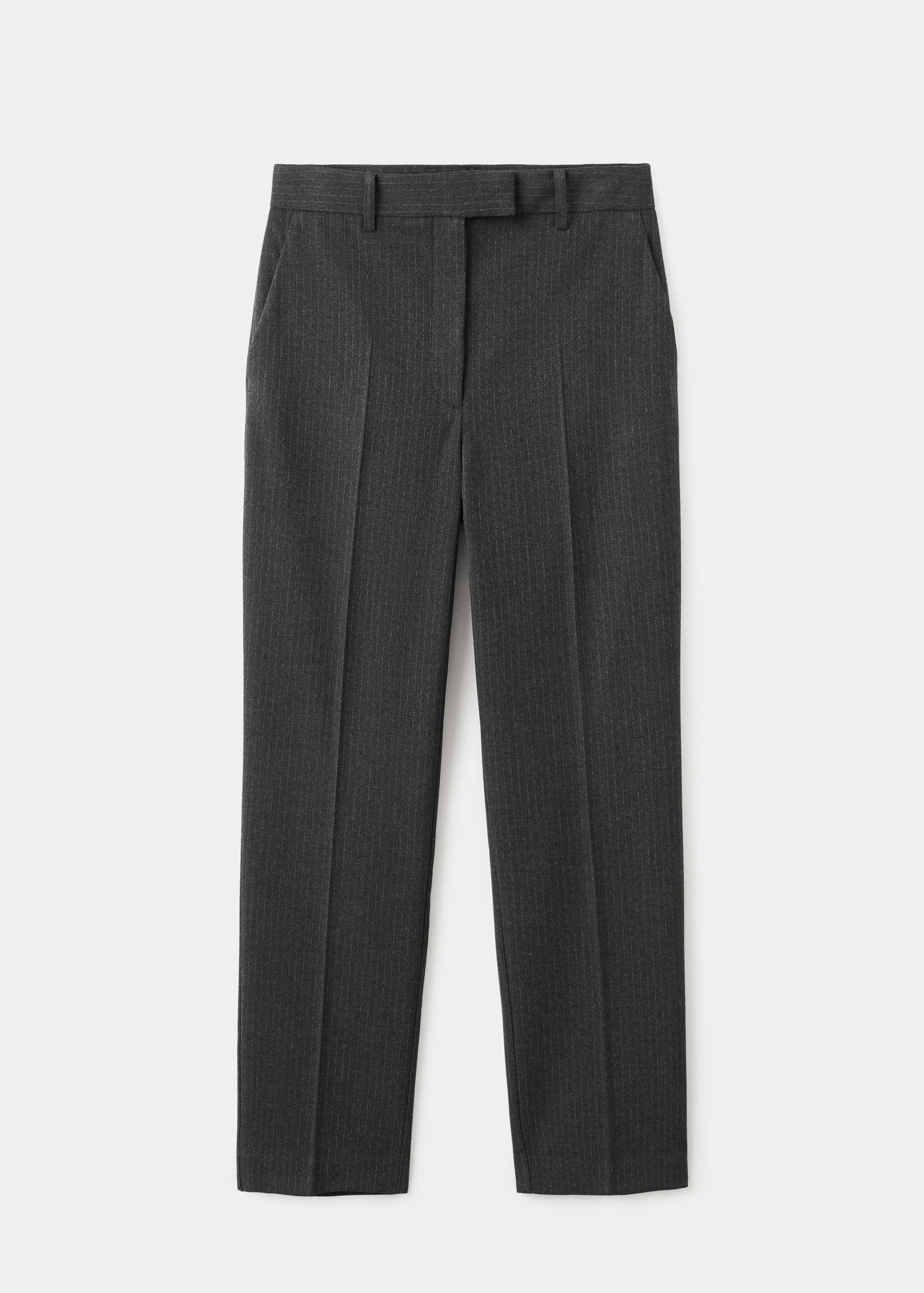 Pantalon slim crop à fines rayures - Article sans modèle