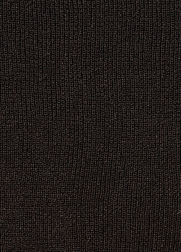 Lurex knitted V-neck top — Chocolate
