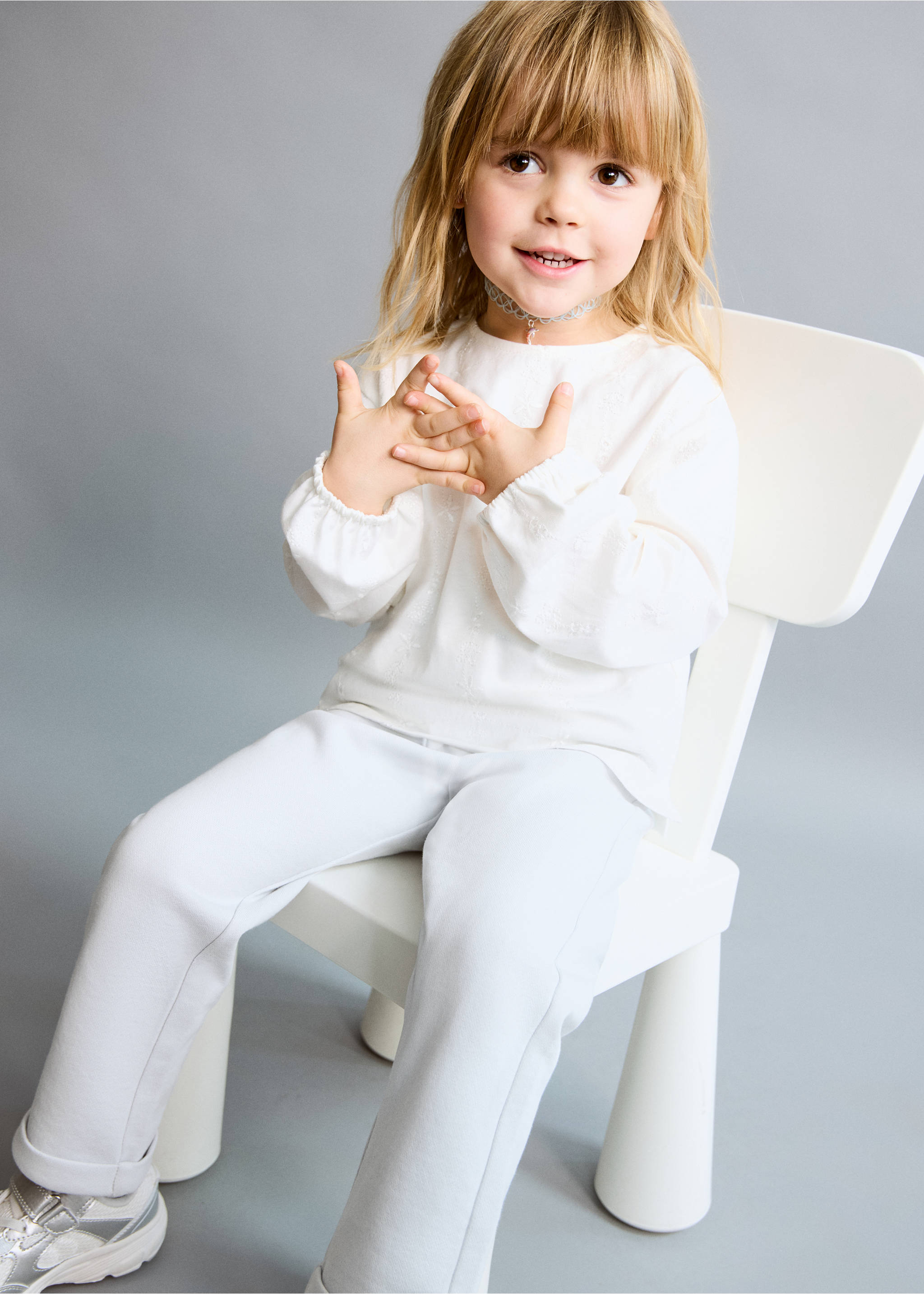 Joggers algodón cordón - Plano medio, Azul celeste. Ref: 27071268-00.