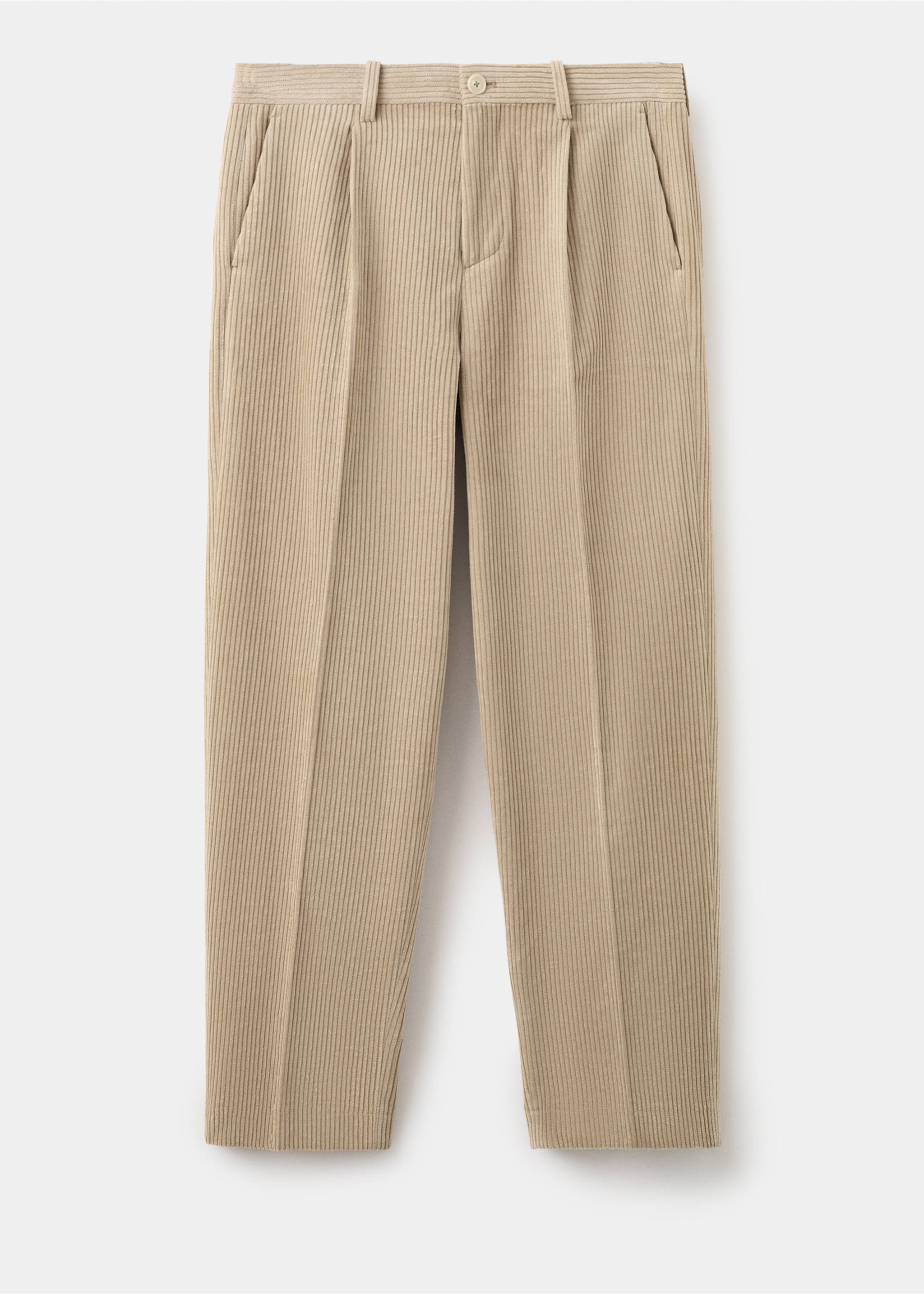 Corduroy regular-fit trousers - Article without model, Beige. Ref: 27071269-00.