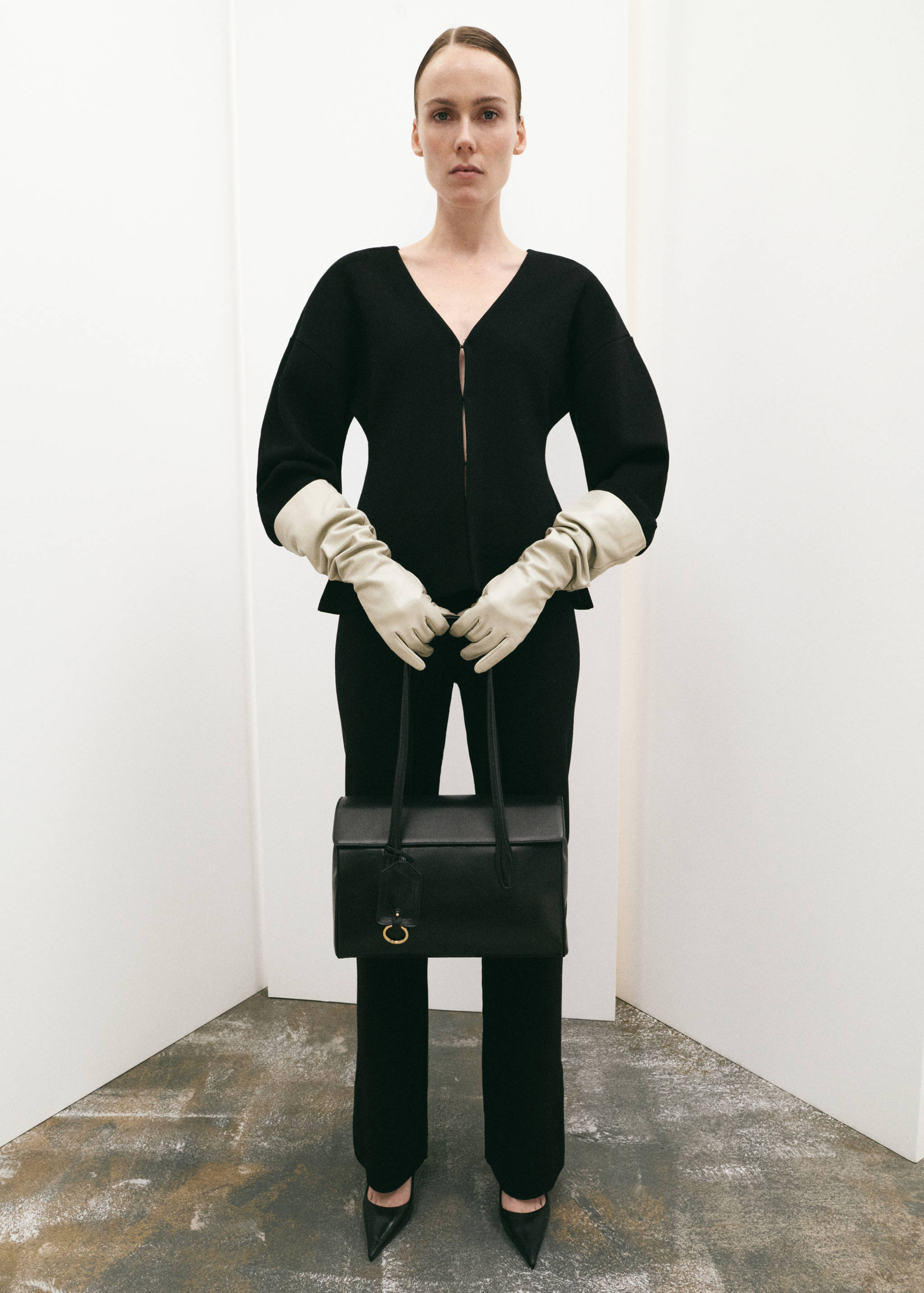 Cárdigan oversize cuello pico - Plano general