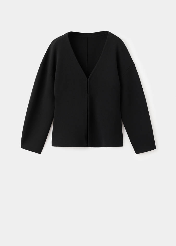 Oversized V-neck cardigan — Black