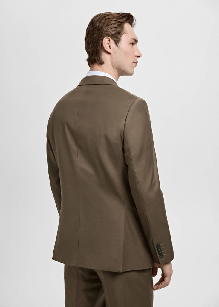 Turin 100% virgin wool suit jacket — Brown