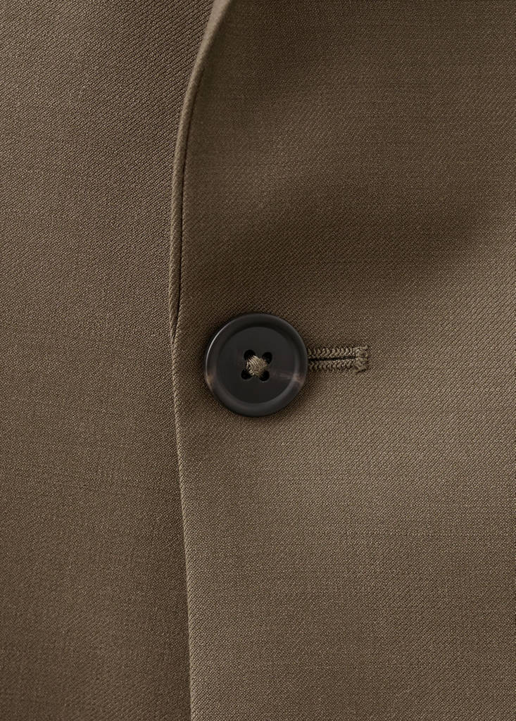 Turin 100% virgin wool suit jacket — Brown