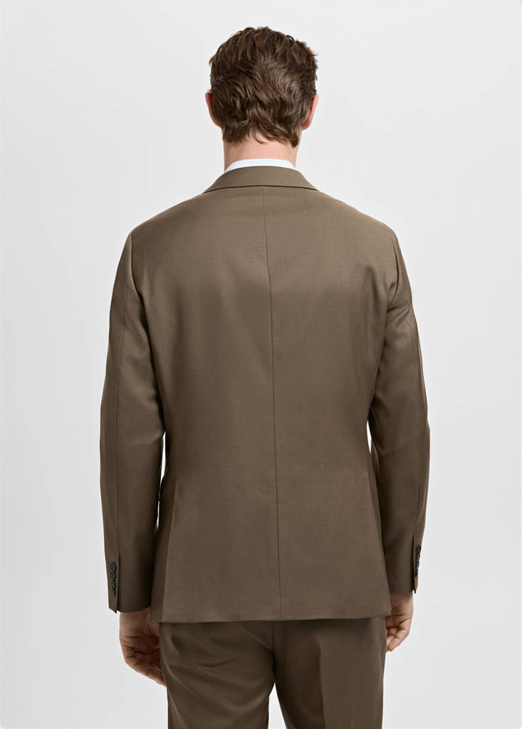 Turin 100% virgin wool suit jacket — Brown