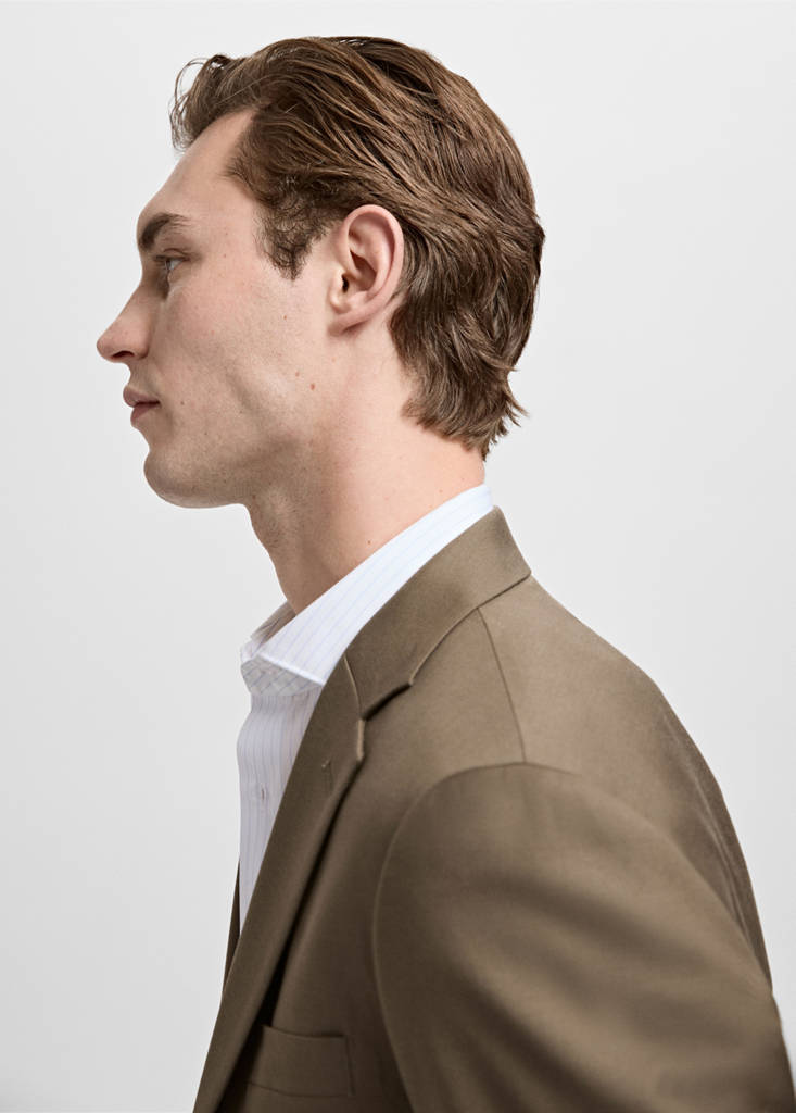 Turin 100% virgin wool suit jacket — Brown