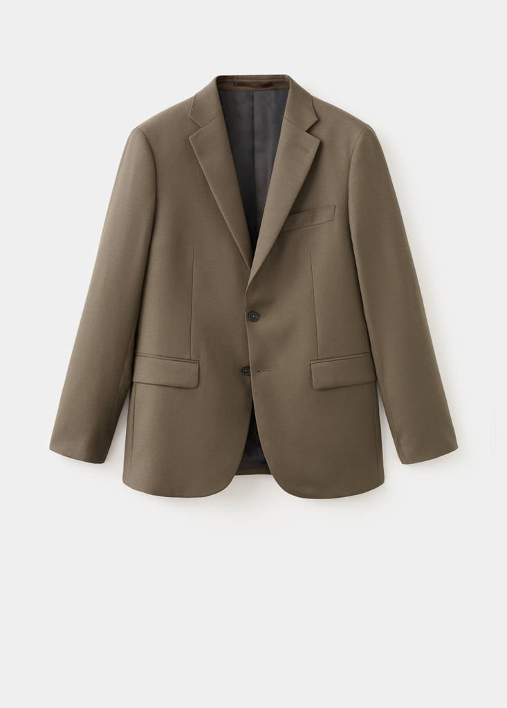 Turin 100% virgin wool suit jacket — Brown