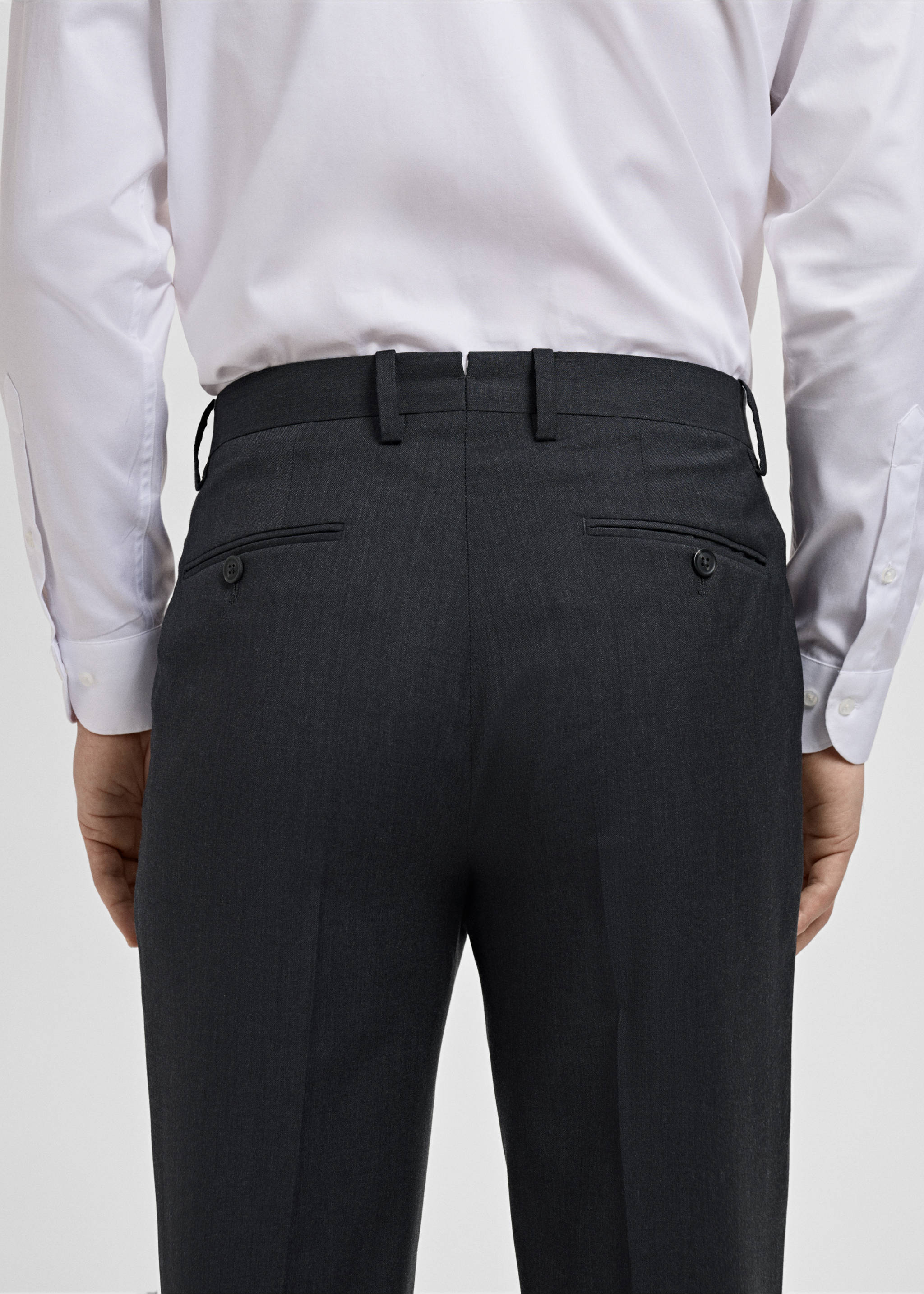 Turin 100% wool suit trousers - Details of the article 3, Grey. Ref: 27071272-00.